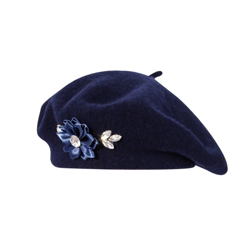 Beret French Wool - Beret Wol Warna Solid Manis dengan
