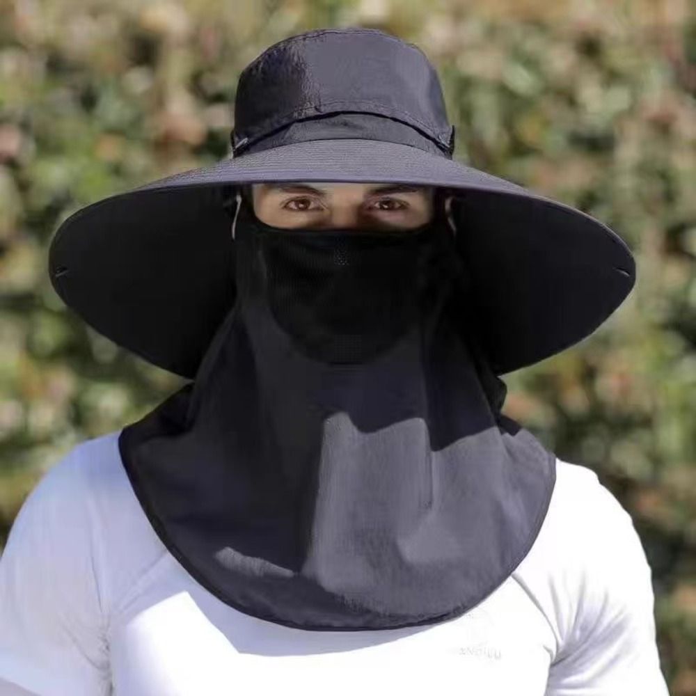 Bucket Hat Cotton - Topi Memancing Topi Masker Set Topi