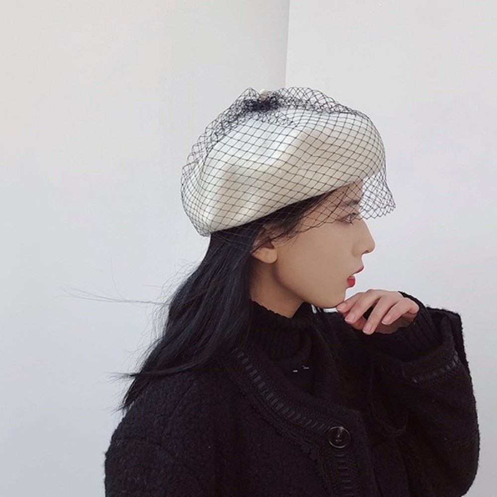 Topi Beret Wol Berjaring Elega - Beret French Wool ulasan dan harga
