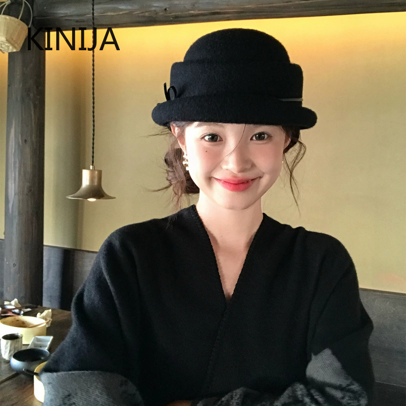 Topi Wol Gaya Hepburn, Topi Be - Beret French Wool ulasan dan harga