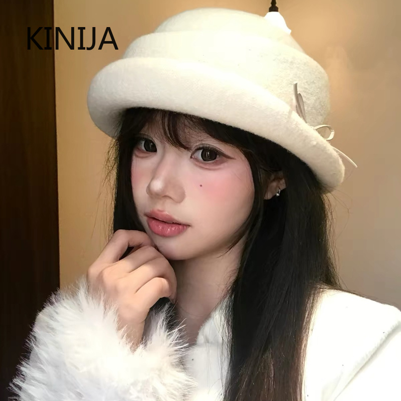 Topi Wol Gaya Hepburn, Topi Be - Beret French Wool ulasan dan harga
